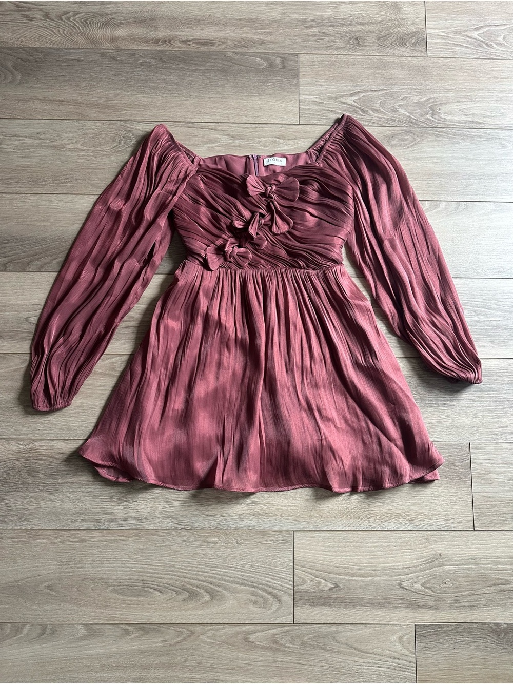 Storia Dusty Rose Ruffled Mini Dress